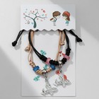 Браслеты парные «Неразлучники» две бабочки с бусинами, чёрно-бежевые, d=8 см - Фото 4