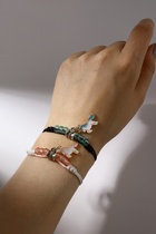 Браслеты парные «Неразлучники» единороги с бусинами, цветные, d=8 см - Фото 2