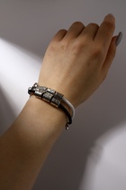 Браслеты парные «Неразлучники. Love с сердцем» на магните, чёрный, белый, d=8 см - Фото 2