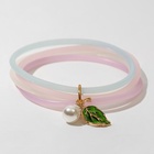 Силиконовый браслет «Светящийся» листик, 4 нити, цветной, 6 см - Фото 2