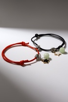 Браслеты парные «Неразлучники» на магните, шары со звездой, чёрно-красные, d=6 см - Фото 3