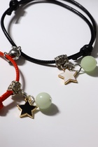 Браслеты парные «Неразлучники» на магните, шары со звездой, чёрно-красные, d=6 см - Фото 4