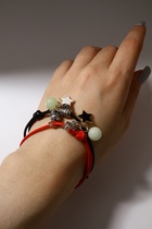 Браслеты парные «Неразлучники» на магните, шары со звездой, чёрно-красные, d=6 см - Фото 2