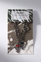 Браслеты парные «Неразлучники» м+ж с дельфинами, чёрно-красные в серебре, L=17 см - Фото 6