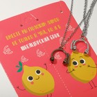 Кулоны «Неразлучники» наушники, цвет серебро, 48 см - фото 24424425