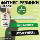 Набор фитнес-резинок ONLYTOP «Авокадо»: нагрузка 10, 14, 22 кг, 3 шт., 30х5 см - Фото 1