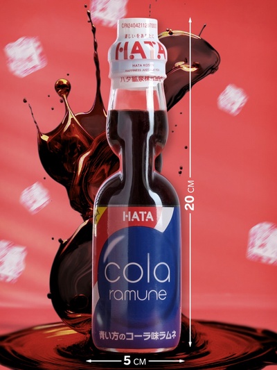 Напиток газированный Ramune со вкусом колы, 200 мл