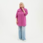Рубашка женская с воланом MIST plus-size, размер 54, розовая 7892556 - фото 14052727