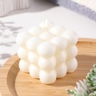 Свеча фигурная ароматическая "Бабл куб", 5,5х6 см, кокос - Фото 2