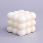 Свеча фигурная ароматическая "Бабл куб", 5,5х6 см, кокос - фото 9396846
