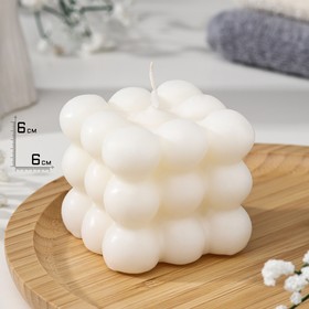 Свеча фигурная ароматическая "Бабл куб", 5,5х6 см, кокос