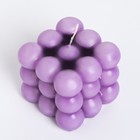 Свеча фигурная ароматическая "Бабл куб", 5,5х6 см, лаванда - Фото 3
