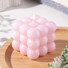 Свеча фигурная ароматическая "Бабл куб", 5,5х6 см, пион - фото 9396848
