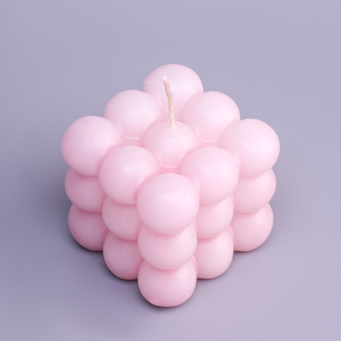 Свеча фигурная ароматическая "Бабл куб", 5,5х6 см, пион - Фото 1
