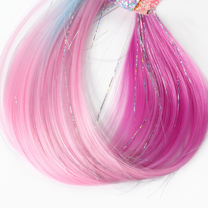 Прядь для волос МИКС радуга, сердечко, звездочка, WINX, 40 см 28909