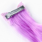 Прядь для волос на заколке "Бантик", 40 см МИКС - Фото 2