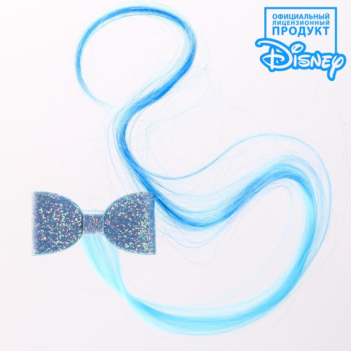 Набор прядей для волос на зажиме "Бантики", Холодное сердце, 2 шт, голубые, 40 см 28923