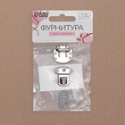 Застёжка для сумки, 2,2 × 2,7 см, цвет серебряный - фото 24337623
