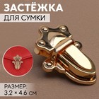 Застёжка для сумки, 3,2 × 4,6 см, цвет золотой 7577693 - фото 9347489