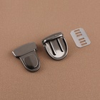 Застёжка для сумки, 4×3 см, цвет чёрный никель - Фото 3