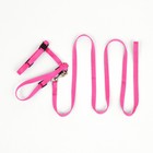 Комплект для кошек, ширина 1 см, ОШ 16,5-27 см, ОГ 21-35 см, поводок 120 см, розовый - Фото 7