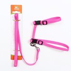 Комплект для кошек, ширина 1 см, ОШ 16,5-27 см, ОГ 21-35 см, поводок 120 см, розовый - Фото 8