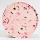 Коробка для макарун, кондитерская упаковка тубус с окном, «Розовые цветы» 12 х 12 х 5 см - Фото 3