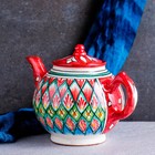 Чайник Риштанская Керамика "Узоры", 800 мл, красный - Фото 2