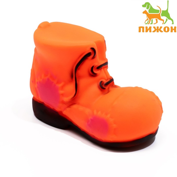 Игрушка пищащая "Башмак" для собак, 10,5 см, оранжевая - Фото 1