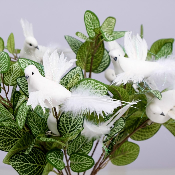 Декор на прищепке "Птица", белая, 18 х 6,5 х 12 см - Фото 1