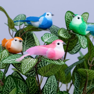Птичка для декора и флористики, на прищепке, МИКС, 10×4×3 см