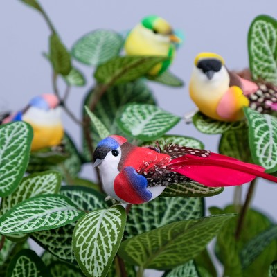 Птичка для декора и флористики, на прищепке, МИКС, 13×2.5×3 см