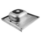 УЦЕНКА Мойка кухонная MIXLINE 527967, накл., толщ. 0.4 мм, 60×60×16 см, левая, выпуск 1 1/2" - Фото 3