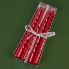 Набор свечей новогодних витых «Счастья», 4 шт., красные, 6.8×16×2 см - Фото 4