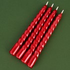 Набор свечей новогодних витых «Счастья», 4 шт., красные, 6.8×16×2 см - Фото 5