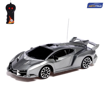 Машина радиоуправляемая «Суперкар», работает от батареек, цвет серый