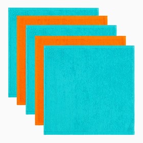 Набор салфеток махровых универсальных в корзинке Этель "Морской" 30х30см-5шт,100% хлопок,340г/м2