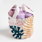 Набор салфеток махровых универсальных в корзинке Этель "Тропики" 30х30см-5шт,100% хлопок,340г/м2 7986987