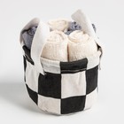 Салфетки махровые универсальных в корзинке «Этель. Клетка», 30×30 см - 5 шт., хлопок 100% 7986990