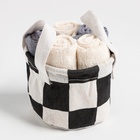 Салфетки махровые универсальных в корзинке «Этель. Клетка», 30×30 см - 5 шт., хлопок 100% - фото 65335116