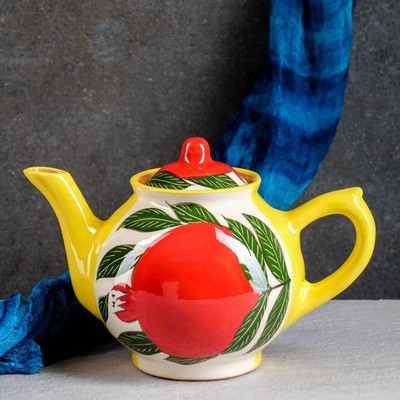 Чайник заварочный Риштанская Керамика «Гранат», 1 л, жёлтый