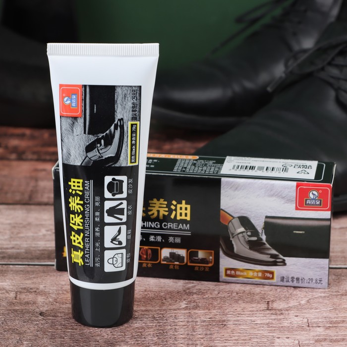 Крем для обуви в тубе, черный, 78 мл - Фото 1