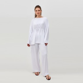 Костюм женский (туника, брюки) MINAKU: Casual Collection цвет белый, размер 48
