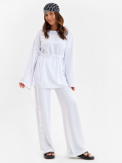 Костюм женский (туника, брюки) MINAKU: Casual Collection цвет белый, размер 48