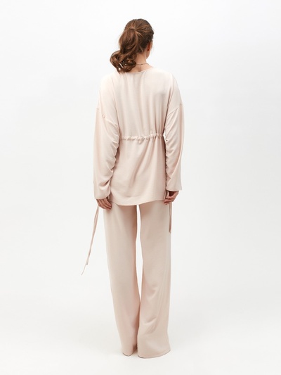 Костюм женский (туника, брюки) MINAKU: Casual Collection, размер 44, бежевый