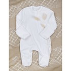 Комбинезон (слип) на молнии детский AMAROBABY Fashion, молочный, размер 56 - фото 109770439