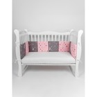 Комплект в кроватку 15 предметов (3+12 подушек-бортиков) AmaroBaby Princess, серый/розовый - Фото 4