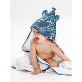 

Полотенце детское с уголком AmaroBaby CUTE LOVE Flower dreams (белый), 90х90 см.