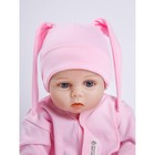 Чепчик (шапочка) детская AMAROBABY Nature essence bunny, розовый, 56 размер 38-40 - Фото 3