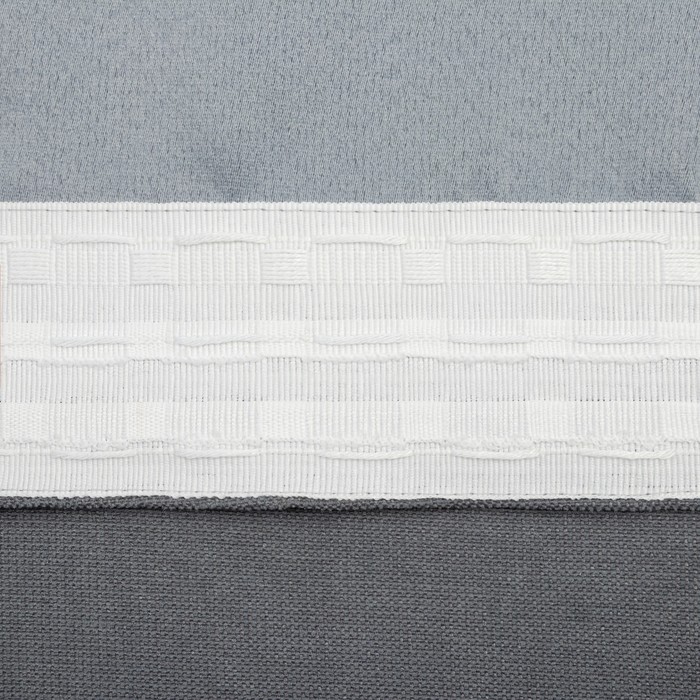 Штора портьерная Этель «Структурная», цвет серый, на шторной ленте, 130х300 см, 100% п/э - фото 1907459817